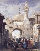 Adrien Dauzats Mosque of Al Azhar in Cairo oil painting reproduction